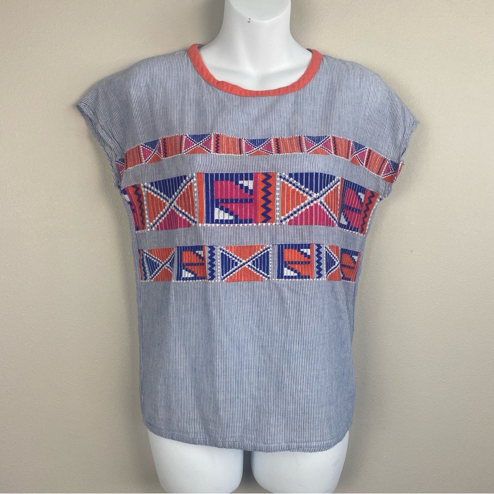 THML Cap Sleeve Embroidered Blouse - Size Small